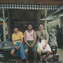 IDN Bali 1990OCT01 WRLFC WGT 011  Fair dinkum, I reckon Dowlo could pass as a local, no dramas at all. Ain't much hope for the other two larrikins though. : 1990, 1990 World Grog Tour, Asia, Bali, Indonesia, October, Rugby League, Wests Rugby League Football Club